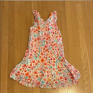 Hatley White Floral Sundress with Orange, Pink & Teal Flowers